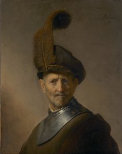 Un vieil homme en costume militaire
