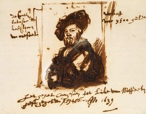 Baldassarre Castiglione, esquisse du portrait - Rembrandt Harmensz. van Rijn