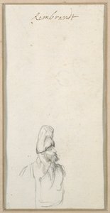 Homme barbu de profil, avec un haut chapeau, vers 1640