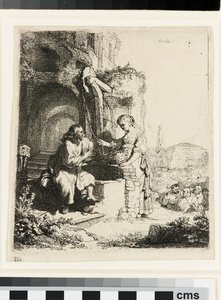 Le Christ et la femme de Samarie parmi les ruines - Rembrandt van Rijn