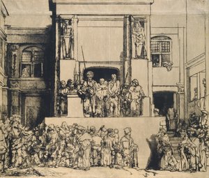 Le Christ présenté au peuple : plaque oblongue - Rembrandt van Rijn