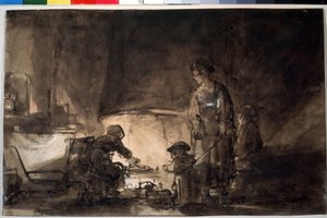 La cuisine dans la maison de Rembrandt - Rembrandt Harmensz. van Rijn