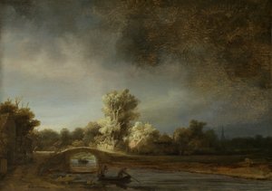Paysage avec un pont de pierre - Rembrandt van Rijn