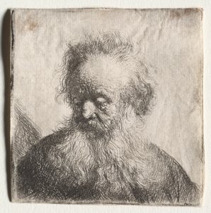 Vieil homme à la barbe naissante : Buste - Rembrandt Harmensz. van Rijn