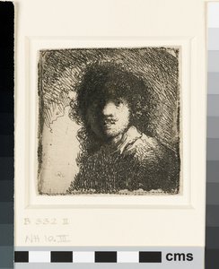Autoportrait tête nue : buste, c.1629 - Rembrandt van Rijn