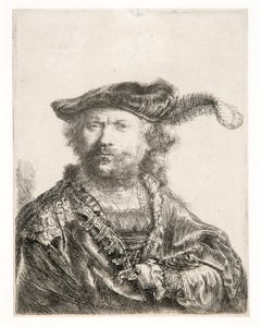 Autoportrait avec un bonnet de velours et une plume