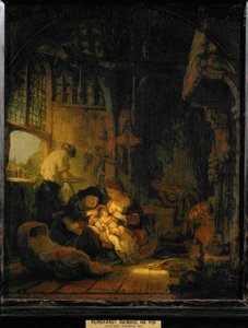 La Sainte Famille, également connue sous le nom de " La maison du charpentier " ... - Rembrandt Harmensz. van Rijn