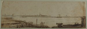 Vue de la rivière IJ depuis le Diemerdijk, vers 1650 - Rembrandt Harmensz. van Rijn
