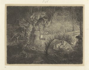 Adoration des bergers : scène nocturne
