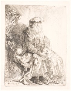 Abraham caressant Isaac