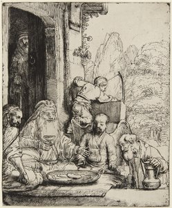 Abraham recevant les anges - Rembrandt van Rijn