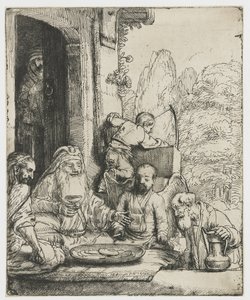 Abraham recevant les anges - Rembrandt van Rijn