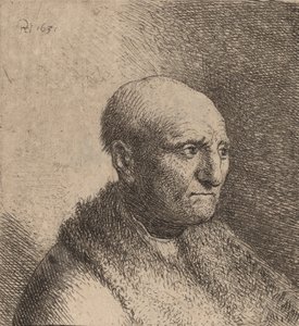 Homme chauve en manteau de fourrure