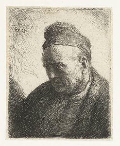 Homme sans barbe avec un manteau et un bonnet de fourrure : buste
