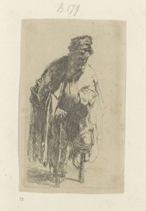 Mendiant avec une jambe de bois