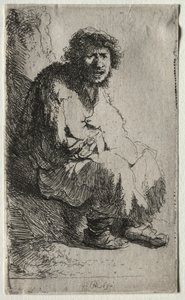 Mendiant assis sur une berge, 1630 - Rembrandt van Rijn