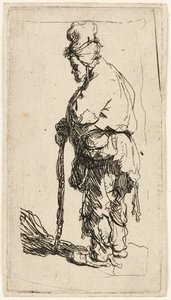 Mendiant appuyé sur un bâton, vers 1630