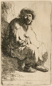 Mendiant assis sur une berge, 1630 - Rembrandt van Rijn