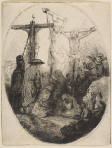 Christ crucifié entre deux voleurs, plaque ovale, vers 1641 - Rembrandt van Rijn