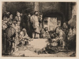 Christ prêchant - Rembrandt van Rijn