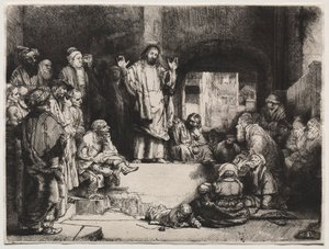Christ prêchant La Petite Tombe - Rembrandt van Rijn