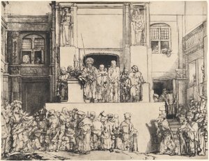 Christ présenté au peuple : plaque oblongue - Rembrandt van Rijn