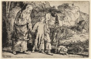 Le Christ revenant du temple avec ses parents - Rembrandt van Rijn