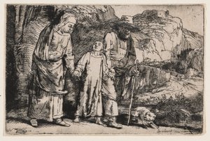 Le Christ revenant du Temple avec ses parents - Rembrandt van Rijn