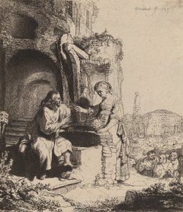 Le Christ et la femme de Samarie parmi les ruines, 1634 - Rembrandt van Rijn