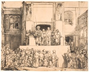 Christ présenté au peuple : grande plaque oblongue - Rembrandt van Rijn