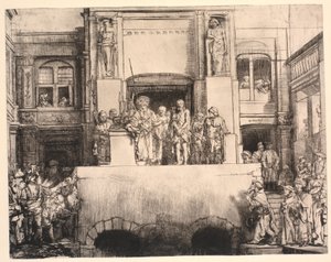 Le Christ présenté au peuple : grande plaque oblongue - Rembrandt van Rijn