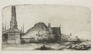 Cottage et poteau de limite sur le Spaarndammerdijk