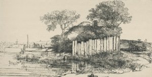 La cabane derrière la clôture en planches