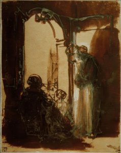Trois femmes à la porte