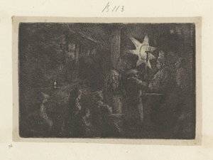 Les Rois Mages : une scène nocturne - Rembrandt van Rijn