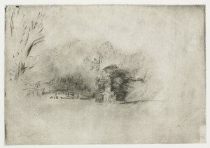 Ferme parmi les arbres - Rembrandt van Rijn