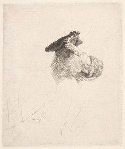 Vieil homme se protégeant les yeux avec la main - Rembrandt van Rijn