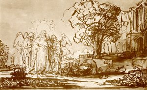 Dieu le Père apparaît à Abraham - Rembrandt van Rijn