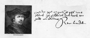 Écriture et signature de Rembrandt d