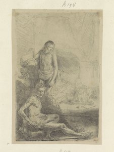 Jeune homme, assis et debout