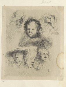 Études de têtes de Saskia et d