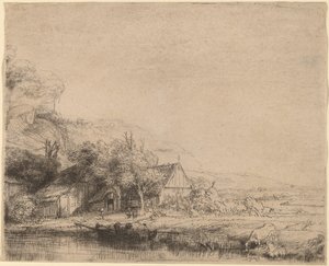 Paysage avec une vache