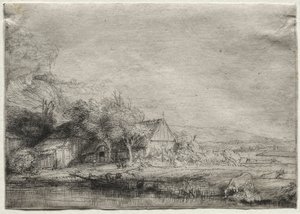 Paysage avec une vache