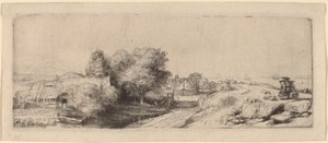 Paysage avec un laitier - Rembrandt van Rijn
