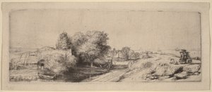 Paysage avec un laitier - Rembrandt van Rijn