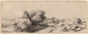 Paysage avec un laitier, vers 1650 - Rembrandt van Rijn