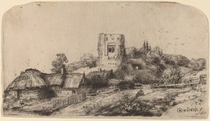 Paysage avec une tour carrée