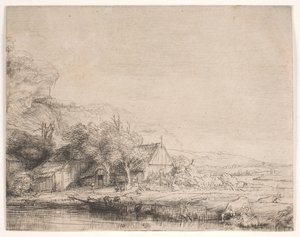Paysage avec une vache qui s