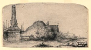 Paysage avec un obélisque