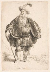 Homme debout, vêtu d